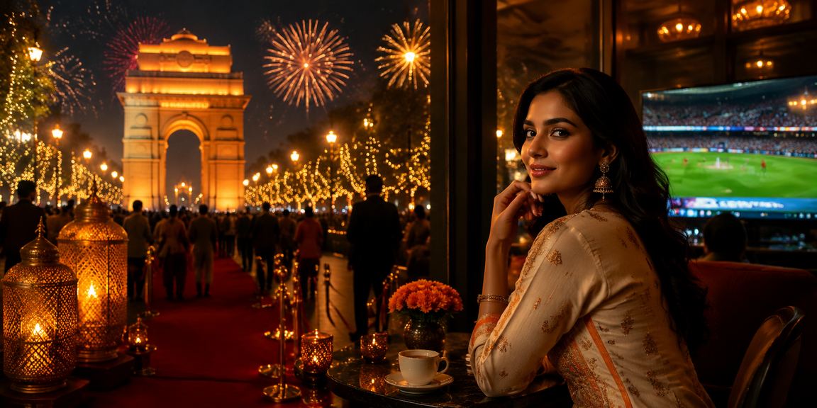 Online Teen Patti players enjoying card game at India Gate Delhi